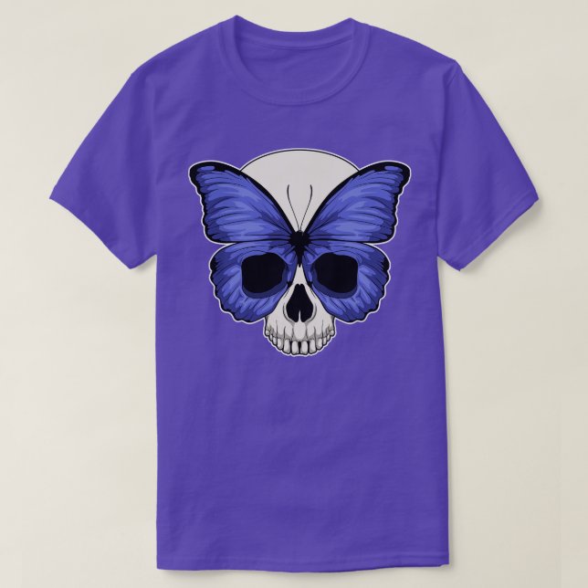 Butterfly Halloween Skull T-Shirt (Design Front)