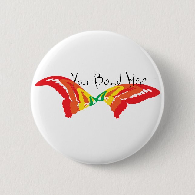 Butterfly Handwriting 6 Cm Round Badge (Front)