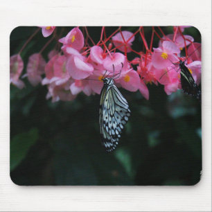 Butterfly Hanging from Flowers Mouse Pad