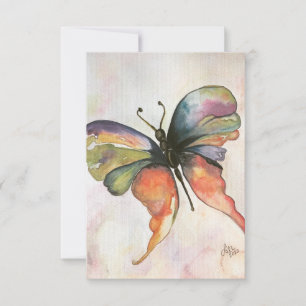 Butterfly Happiness Flat Thank You Card