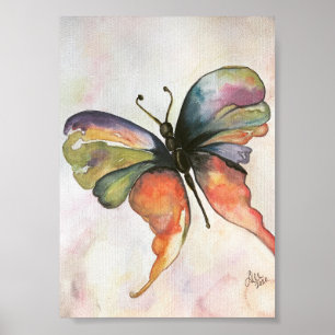 Butterfly Happiness Premium Canvas Poster (5x7)