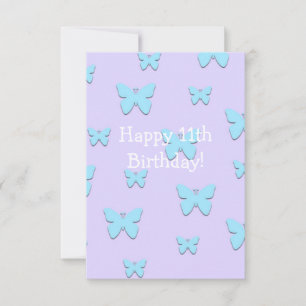 Butterfly Happy 11th Birthday Card
