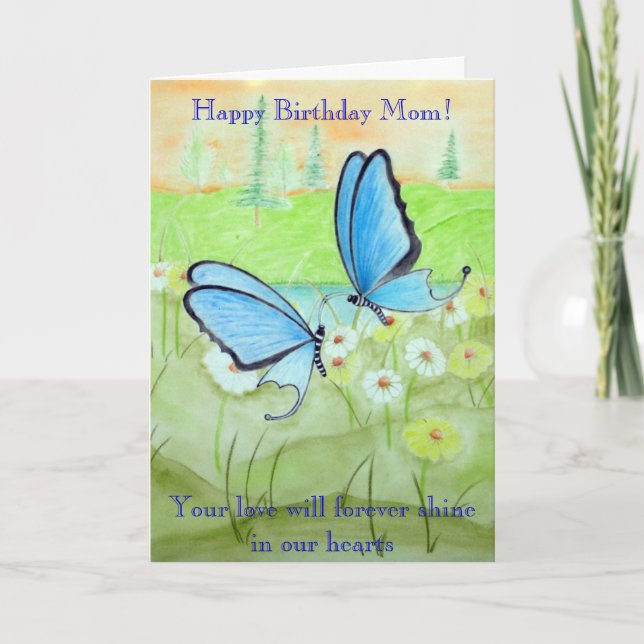 Butterfly Happy Birthday Mum Card (Front)
