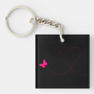 Butterfly Heart Acrylic Keychain