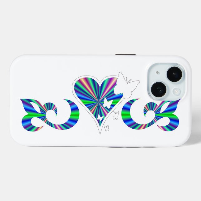 Butterfly Heart and Lily Rainbowart Case-Mate iPhone Case (Back (Horizontal))