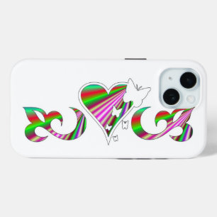 Butterfly Heart and Lily Rainbowart iPhone 15 Case