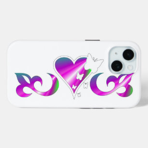 Butterfly Heart and Lily Rainbowart iPhone 15 Case