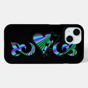 Butterfly Heart and Lily Rainbowart iPhone 15 Case