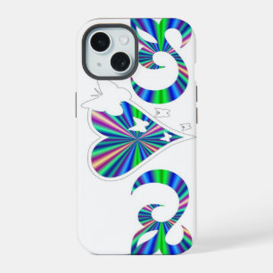 Butterfly Heart and Lily Rainbowart iPhone 15 Case