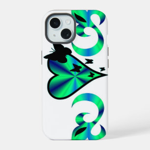 Butterfly Heart and Lily Rainbowart iPhone 15 Case