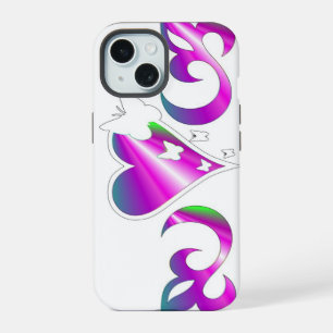 Butterfly Heart and Lily Rainbowart iPhone 15 Case