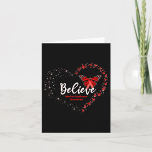 Butterfly Heart Believe Red Ribbon Marfan Syndrome Card