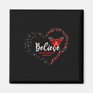 Butterfly Heart Believe Red Ribbon Marfan Syndrome Magnet