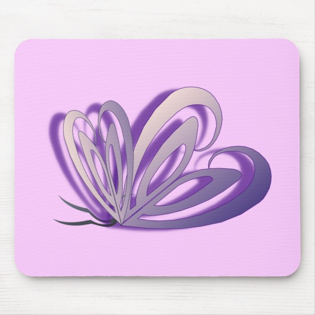 Butterfly Heart Design Mouse Pad (Front)