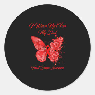 Butterfly Heart Disease Awareness Classic Round Sticker