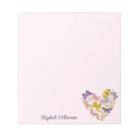 Butterfly Heart Feminine Pastel Pink Script Name