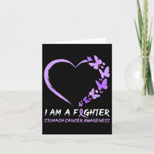 Butterfly Heart I Am A Fighter Stomach Cancer Awar Card