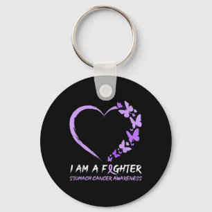 Butterfly Heart I Am A Fighter Stomach Cancer Awar Key Ring
