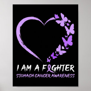 Butterfly Heart I Am A Fighter Stomach Cancer Awar Poster