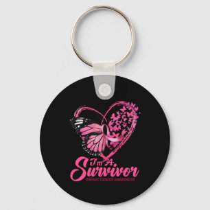Butterfly Heart I'm A Survivor Breast Cancer Aware Key Ring