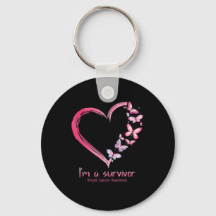 Butterfly Heart I'm A Survivor Breast Cancer Aware Key Ring