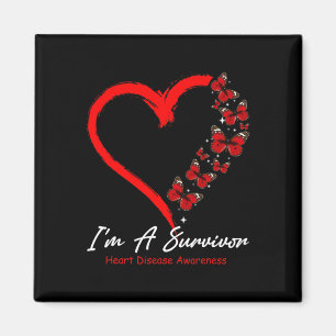 Butterfly Heart I'm A Survivor Heart Disease Aware Magnet