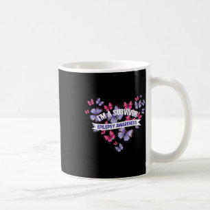 Butterfly Heart I'm A Survivor Pancreati Epilepsya Coffee Mug