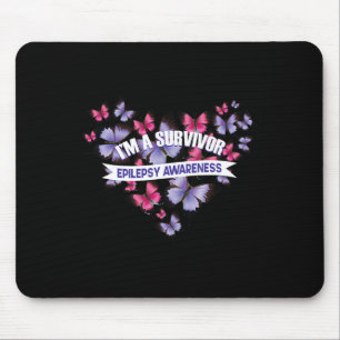Butterfly Heart I'm A Survivor Pancreati Epilepsya Mouse Pad