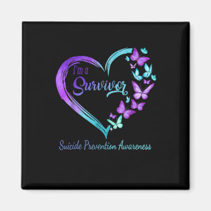 Butterfly Heart Im A Survivor Suicide Prevention A Magnet