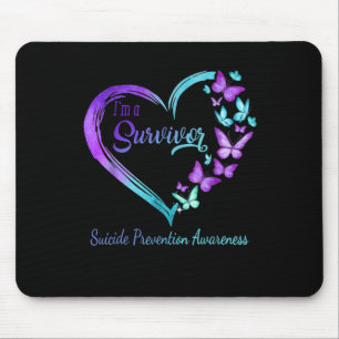 Butterfly Heart Im A Survivor Suicide Prevention A Mouse Pad