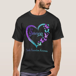 Butterfly Heart Im A Survivor Suicide Prevention A T-Shirt