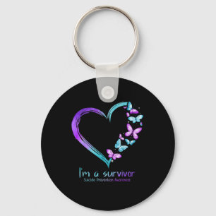 Butterfly Heart I'm A Survivor Suicide Prevention Key Ring