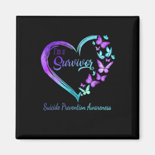 Butterfly Heart I'm A Survivor Suicide Prevention Magnet