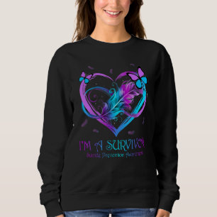 Butterfly Heart I'm A Survivor Suicide Prevention  Sweatshirt