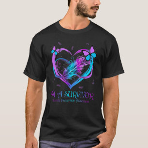 Butterfly Heart I'm A Survivor Suicide Prevention  T-Shirt