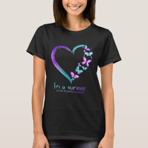 Butterfly Heart I'm A Survivor Suicide Prevention  T-Shirt