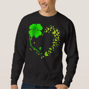 Butterfly Heart Leaf Irish St Patrick Day Clover H Sweatshirt