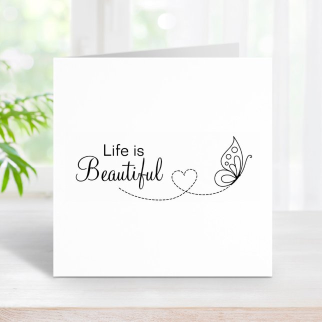 Butterfly Heart - Life is Beautiful Rubber Stamp (Creator Uploaded)