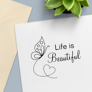 Butterfly Heart - Life is Beautiful Self-inking Stamp