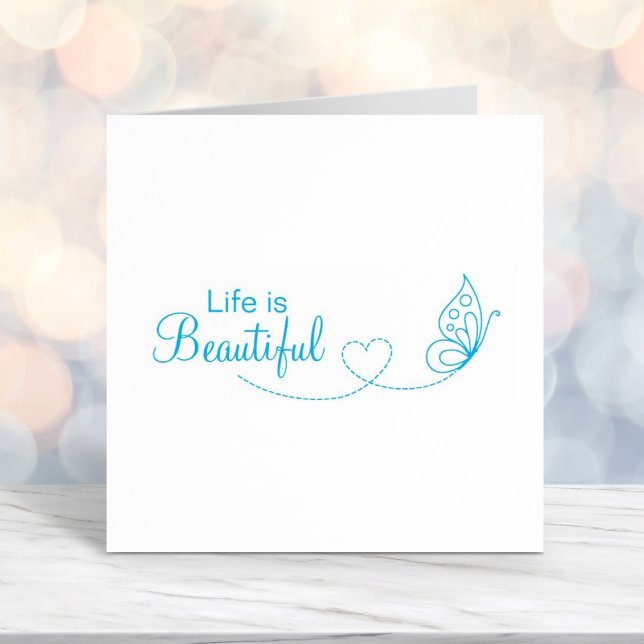 Butterfly Heart - Life is Beautiful Self-inking Stamp (Creator Uploaded)