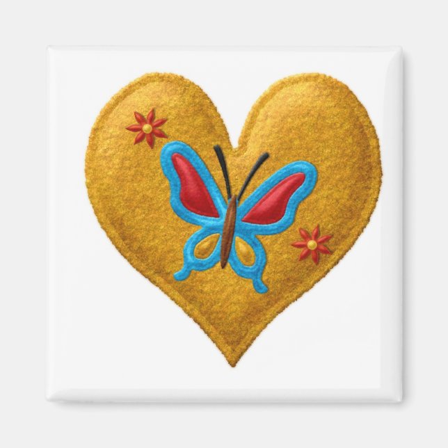 BUTTERFLY HEART Locker Magnets, Refrigerator Magnet (Front)