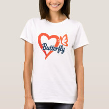Butterfly Heart Love | Romantic women t-shirt