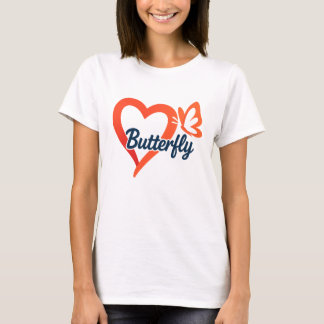 Butterfly Heart Love | Romantic women t-shirt