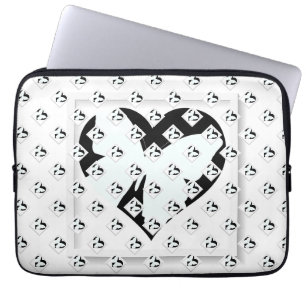Butterfly Heart On White Laptop Sleeve