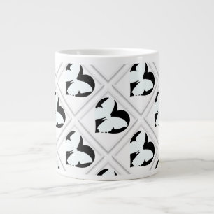 Butterfly Heart On White Large Coffee Mug