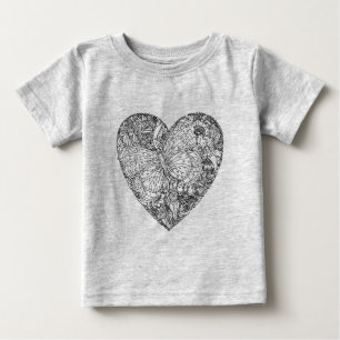 Butterfly Heart Pattern Baby T-Shirt