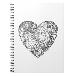 Butterfly Heart Pattern Notebook