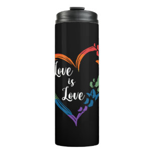 Butterfly Heart Rainbow Love Is Love LGBT Gay Copy Thermal Tumbler