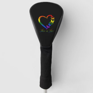 Butterfly Heart Rainbow Love Is Love LGBT Gay Golf Head Cover