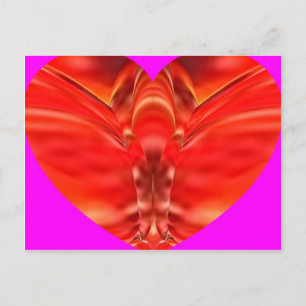 Butterfly heart - Red Glamour Postcard